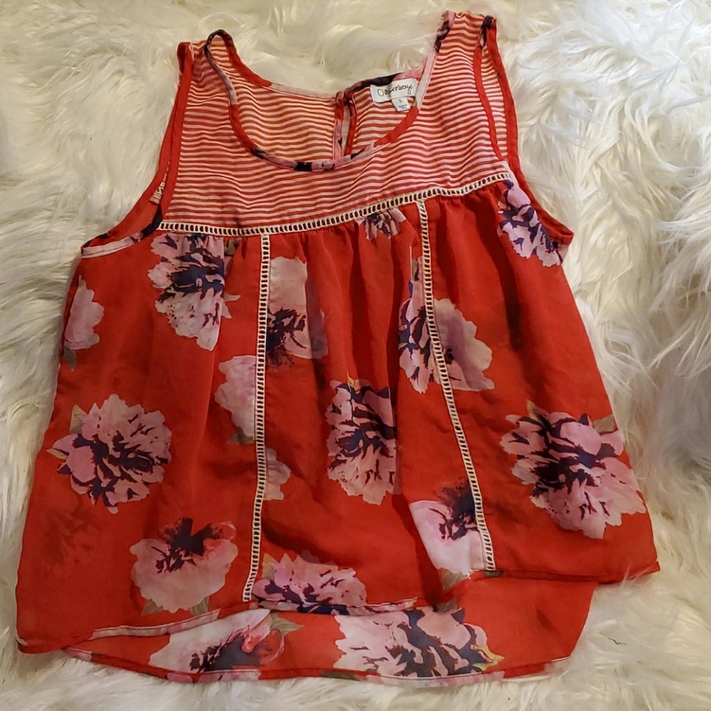 Cute kind of see through flowery flowy tank